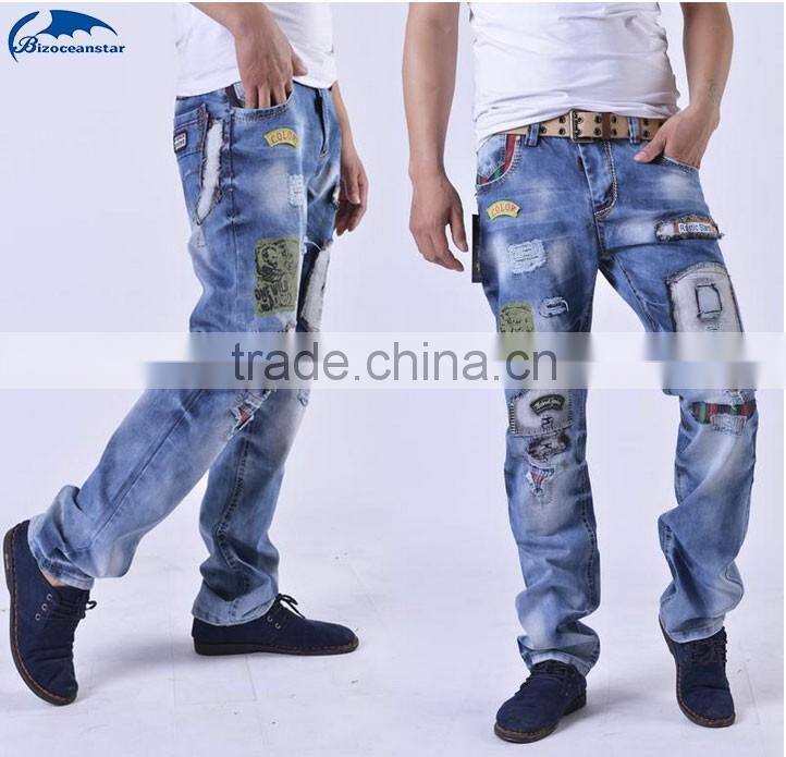 High Quality New Fashion Designer Jeans Men Distrressed Casual Denim Mens Jeans