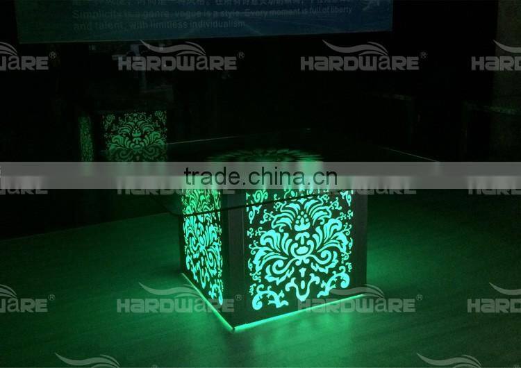luxury hotel chair set / modern hotel LED square dining table