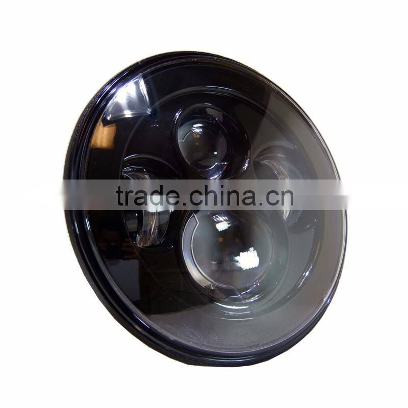7" LED Headlight Fits Chopper Motorcycles 7 inch Round Projector Led headlight Black for Harley wholesale price
