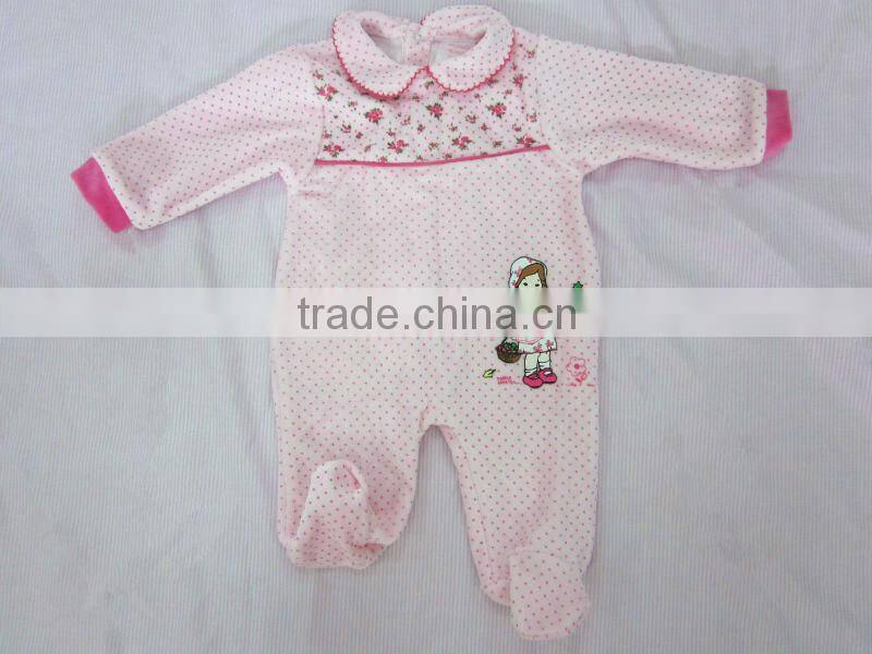 wholesale baby clothing china fashion baby toddler romper with pink dots