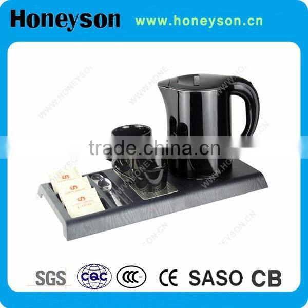 Hotel amenities popular electrical stainless steel kettle with rotation tray