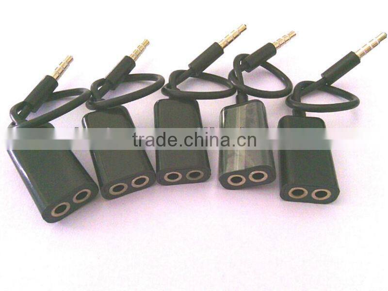 Factory supply 3.5mm headphone jack splitter usb headphone jack adapter for samsung ipod