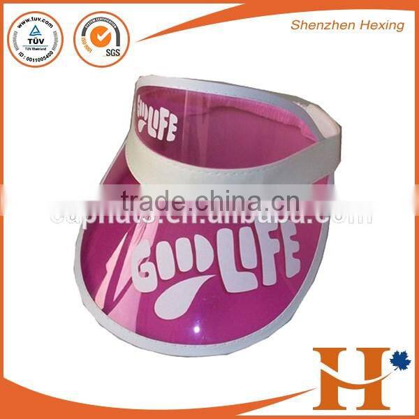 Custom high quality promotion visor cap transparent with competitive price