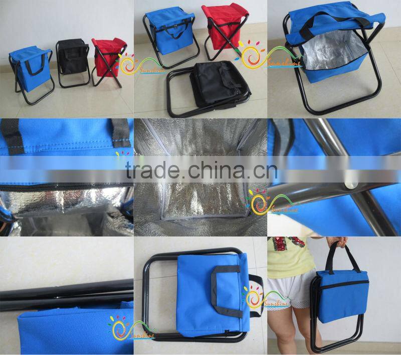 Outdoors Camping Fishing Foldable Chair with insulated Cooler Bag