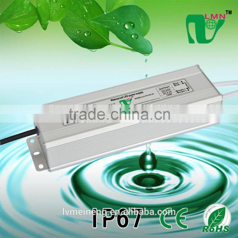 CE standard IP67 Waterproof street light led power supply 24V 150W