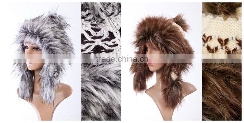 knitting winter hat with fur