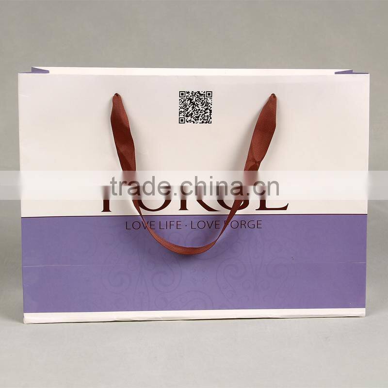 High Quality Recyclable Custom Printed Craft Paper Bag 2015 Hot Selling Luxury Recycled Paper Bag