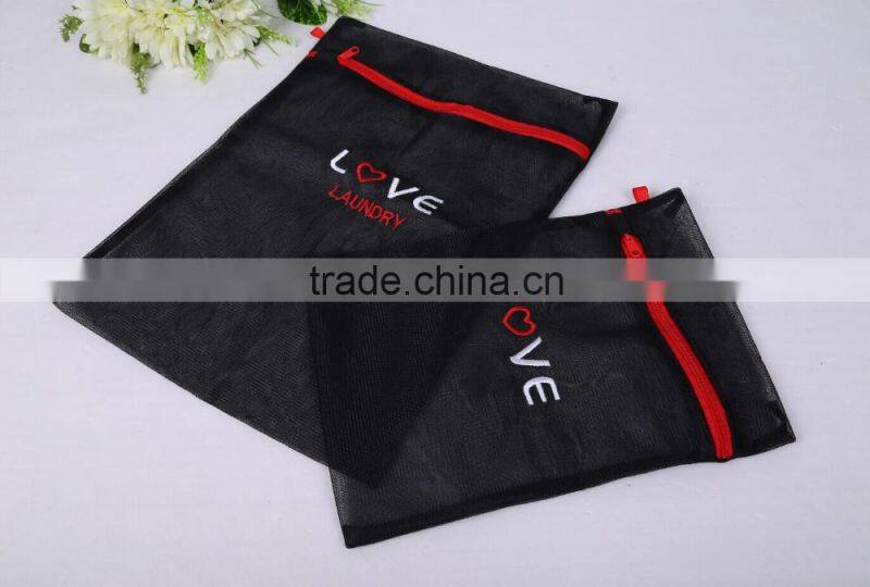 YIWU RODA 100%polyester exquisite embroidery square black washing bag