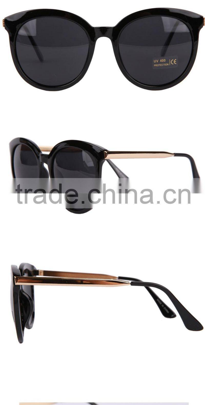 2015 new star in personality metal circular leg sunglass big box lady sunglasses