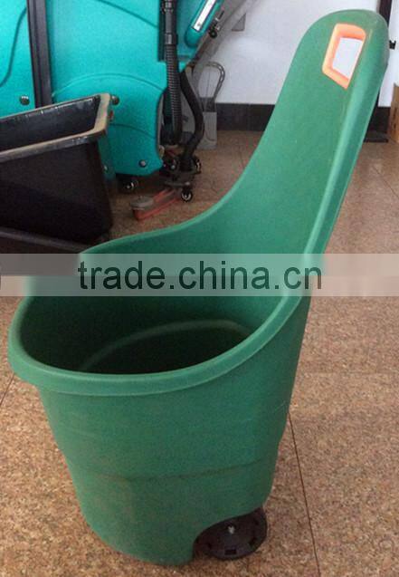 Plastic garden wheelie tool carts with 2 wheels