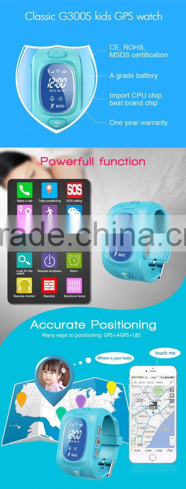 GPS GSM Tracker Kid Phone Wrist Watch