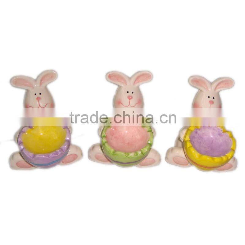 Hand-painted Rabbit Ceramic Egg Cup