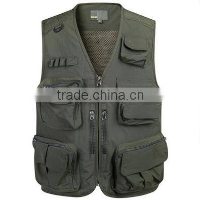 Custom men multi pockets fish vest