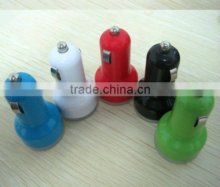 2013 hot selling colorful mini Dual port usb car charger for iphone,ipad,Tablet PC