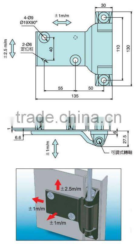 LCL-2821 & LCL-2822 Adjustable Hinge for Heavy weight