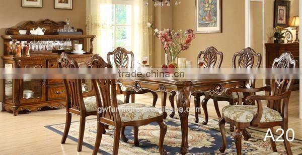 high quality antique solid wood 6 seater dining table A20