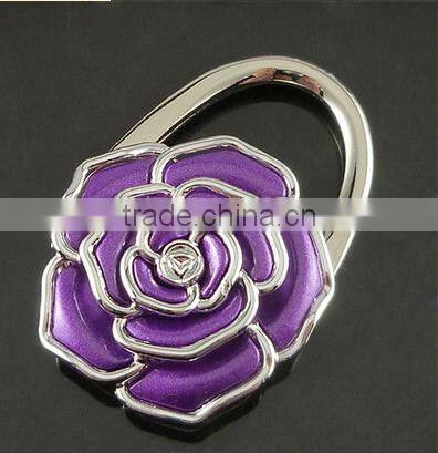 2016 New Rose Flower scarf Folding Purse Handbag Bag Accessories/ Table top bag holder tea bag Hanger