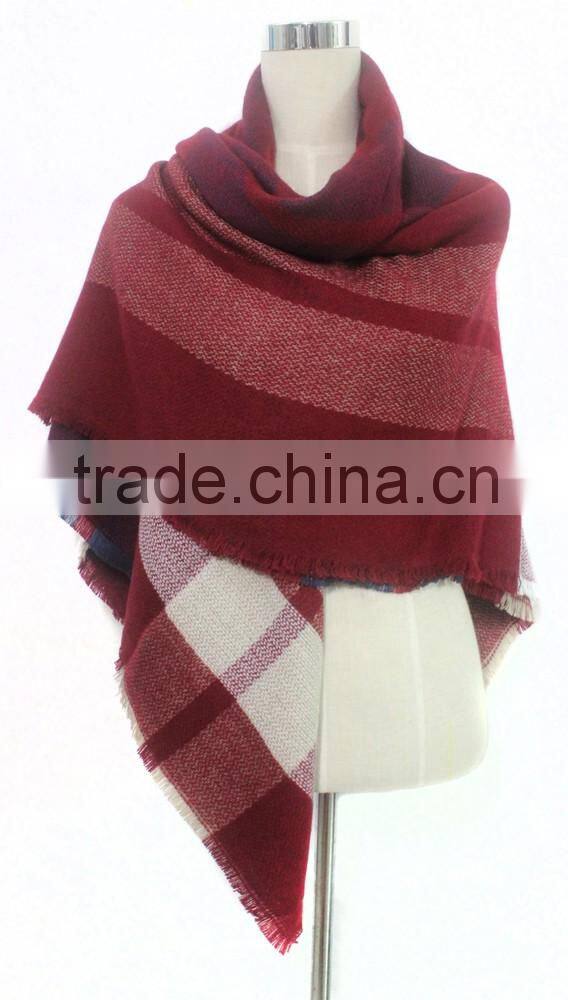 woven oversize tartan blanket custom scarf no minimum