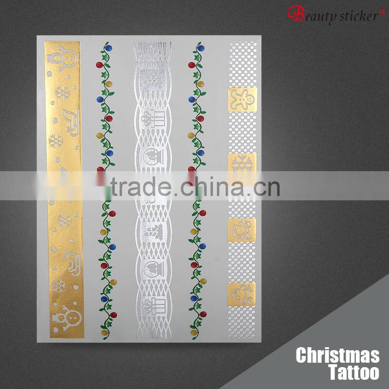 Festival Metallic Christmas Temporary Tattoo