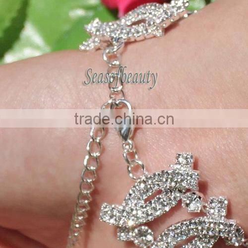 Gold Crystal Stretch Bracelet Elastic Rhinestone Bracelets for Wedding Birthday Party