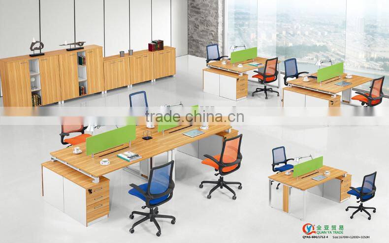 Quanya office 2 person desk wood laptop desk mdf furniture two person desk furniture