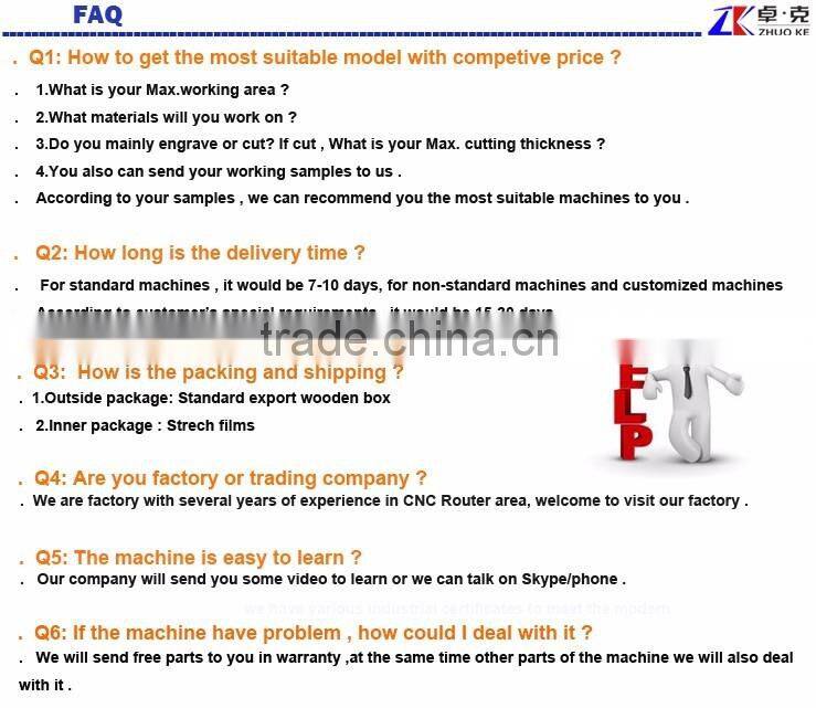 Stone Carving Machine Engraving Machine CNC Router For Stone 1300*2500mm With Z Height 600mm Desktop Computer Control ZK-1325