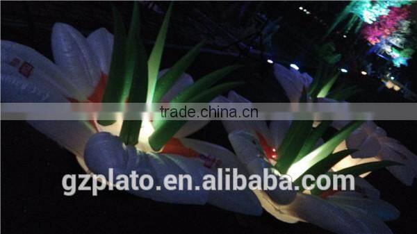 Decorative inflatable LED flower inflatable lily flower with logo printing