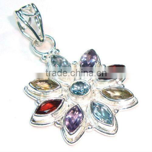 Natural Tibetan Turquoise 925 Sterling Silver Fashion Pendant