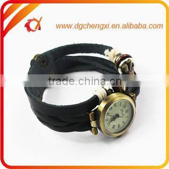 Braided rope ladies leather wrist watches,Vintage watches