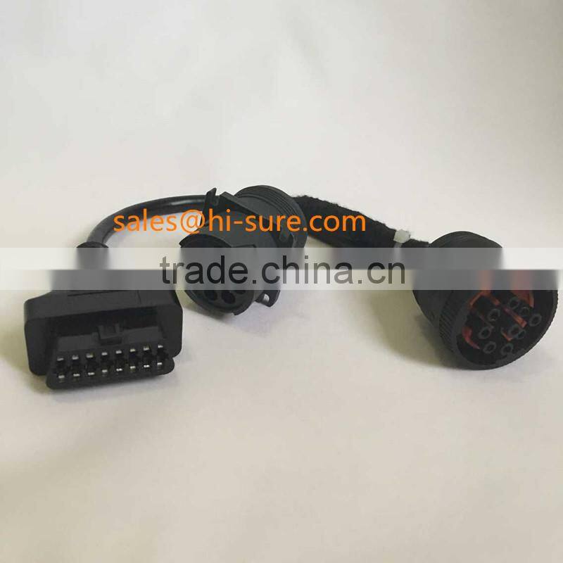 auto wire harness connector deutsch 9-pin J1939 male and femel +obd2F cable for heavy duty truck diagnostic scan tool
