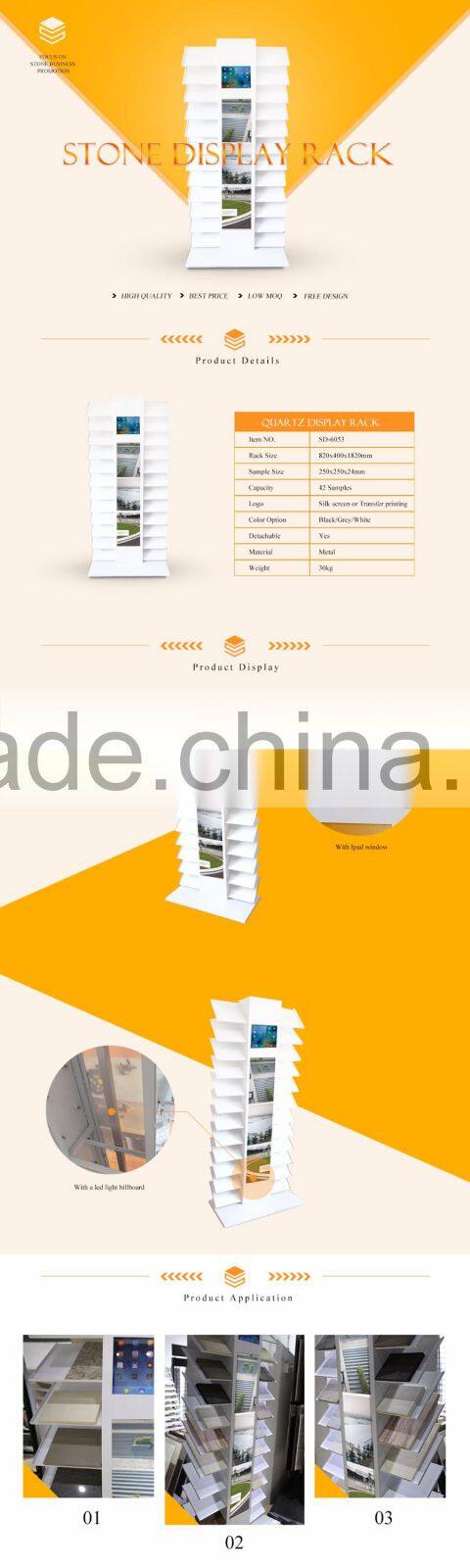 Sample Supply Quartz Tile Metal Display Rack Freestanding Display Shelf Rack