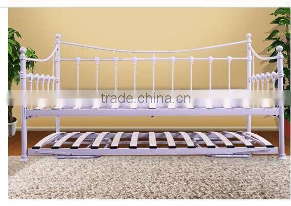White folded sofa bed frame metal double bed