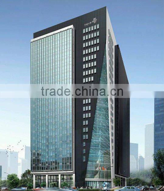 outdoor curtain walls of reflective glass