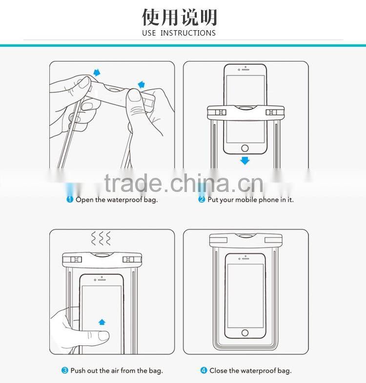 wholesale hot selling waterproof bag noctilucent mobile phone waterproof pouch