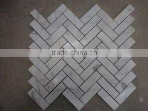 natural strip gray white marble mosaic tiles