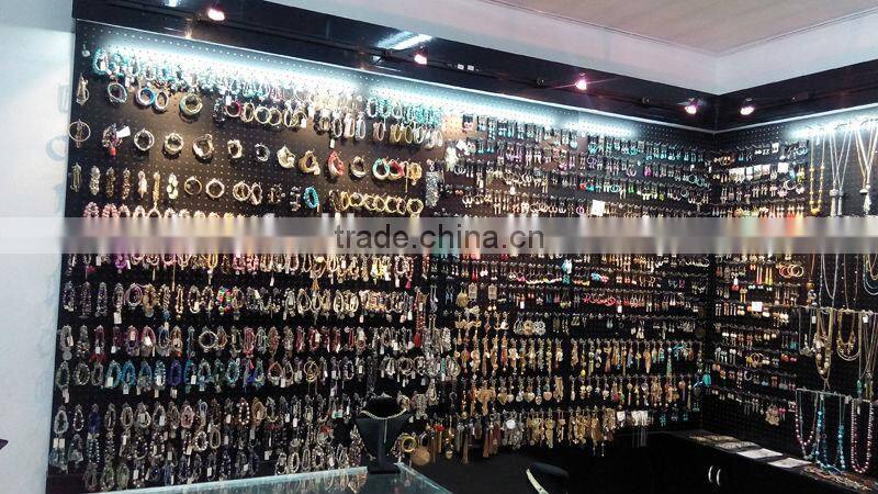 Multi Gold Chain Tassel Acrylic Necklace and Stud Earring Jewelry set