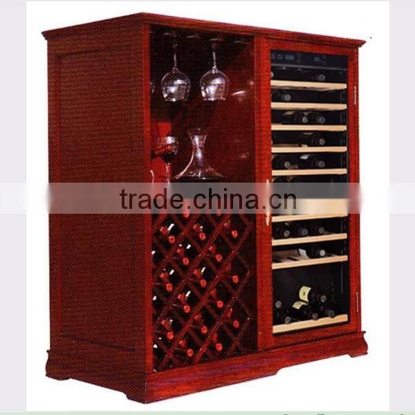 45 bottles double layers glass door wood wine cabinet