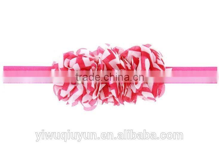 Chevron Shabby Chic flower headband Pear Rhinestone Lace flower hairband Little Girls Hair bands