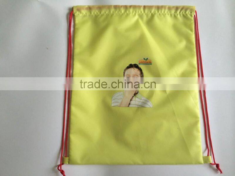 promotional 210d polyester drawstring backpack