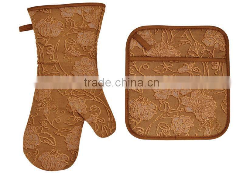 2015 HIGH QUALITY NEW DESIGN PRINTING FRUITS AND VEGETABLES COTTON (OVEN MITT& POT HOLDER) KITCHEN SET MK-2702B&2706B