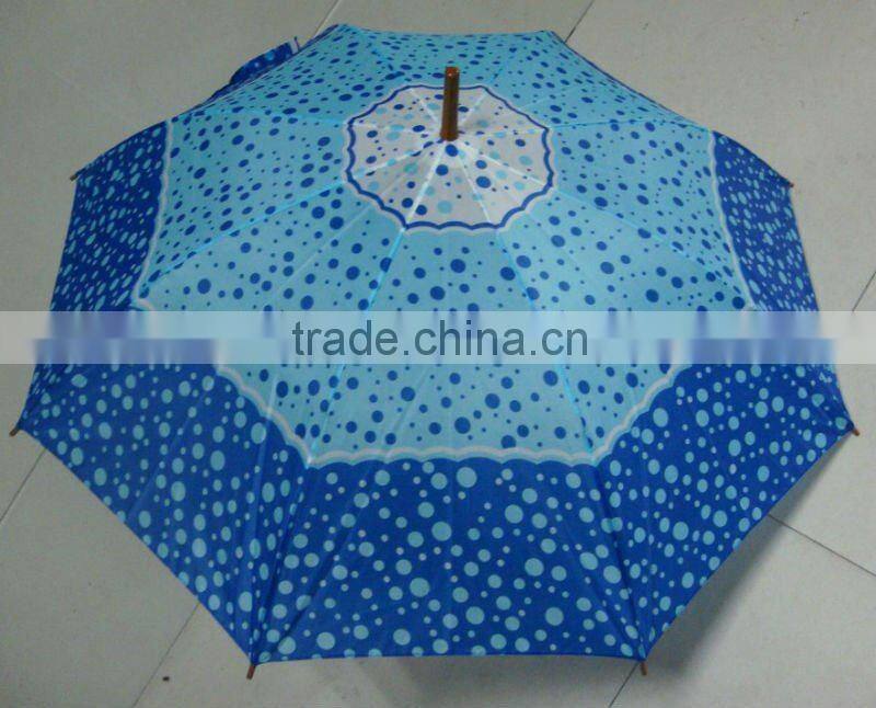 auto open straight dot printed cheap promotional umbrella