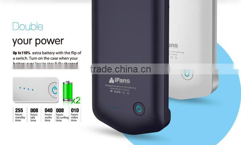 MFi charger for apple iPhone 55s booster battery power case with 2200mAh original connector