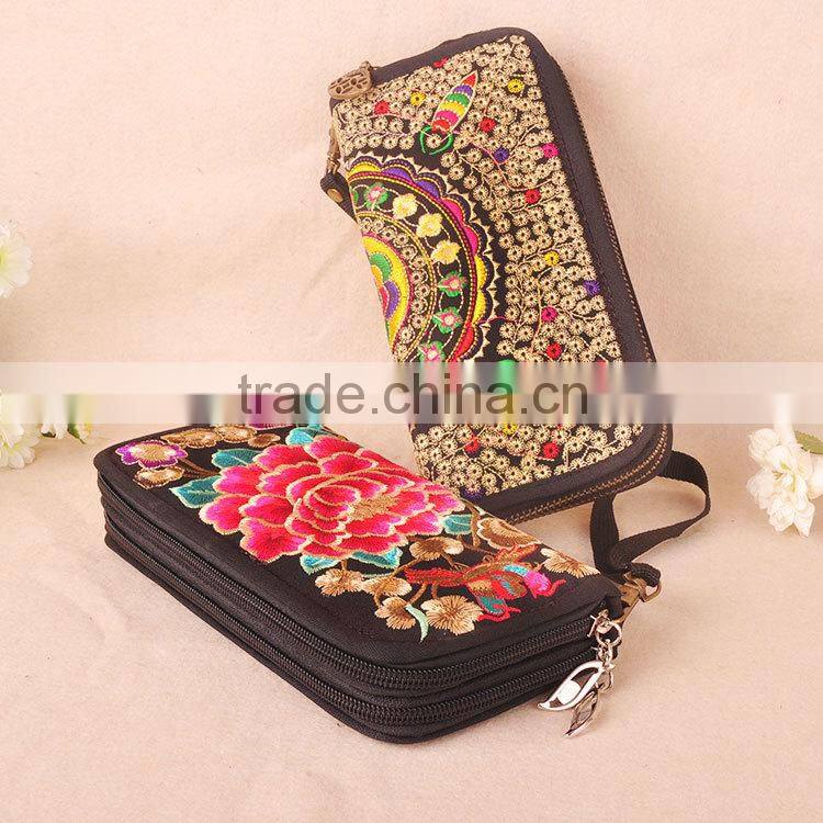 Ethnic embroidery bag wallet for lady