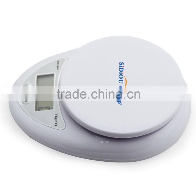 Sidiou Group White 10lb X 0.04oz Mini Digital Electronic Kitchen Scale Diet Food Compact Kitchen Scale 5kg X 1
