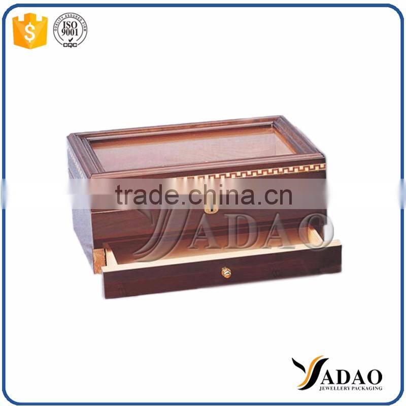 chinese supplier wooden wedding gifts jewellery box with lock branded stand up box with many compartments