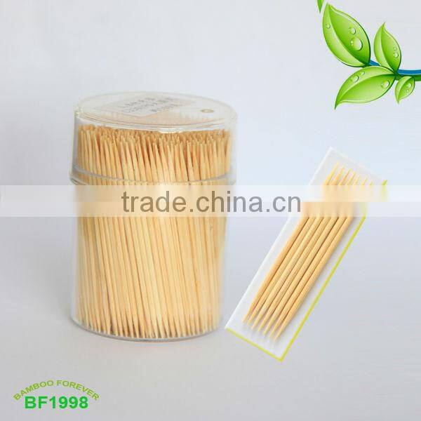 PS ruber jar bamboo two piont Toothpick