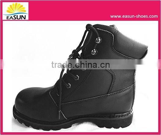 Black fashion Goodyear work boots with steel toes