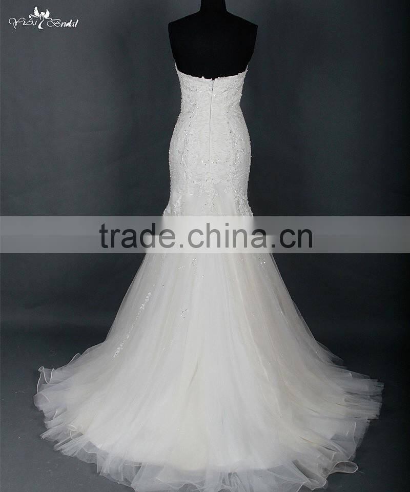 RSW878 Suzhou China Custom Made New Model Lace Mermaid Wedding Dress 2016 Bridal