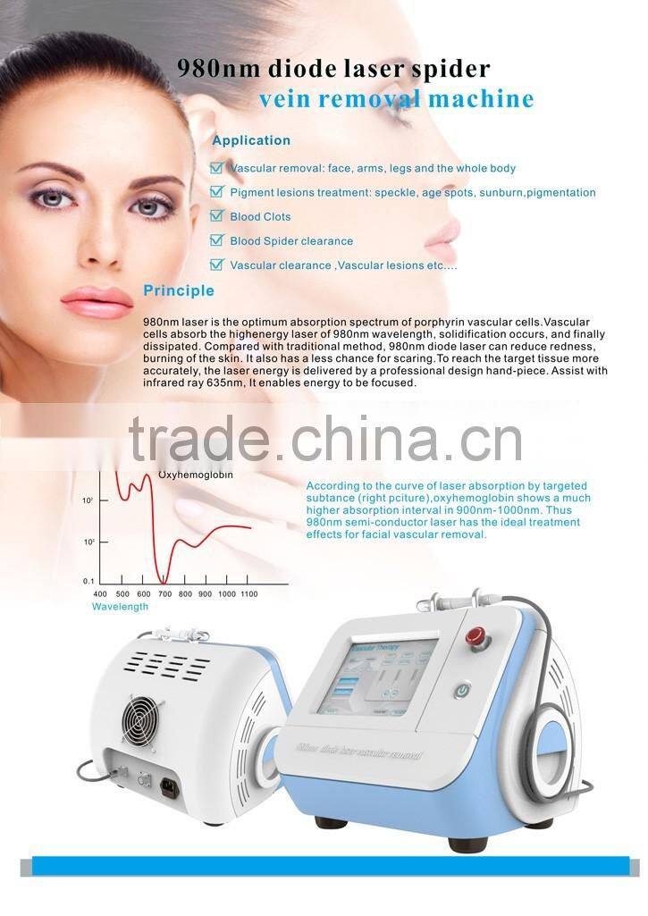 Popular 980nm diode laser Vascular removal machine spot removal--RBS300