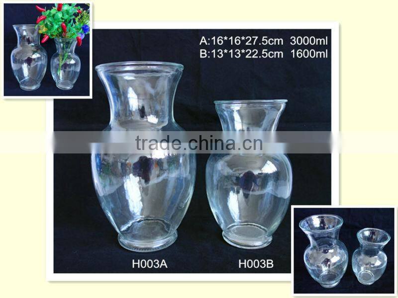 3000,1600ml new design fashion clear glass vase